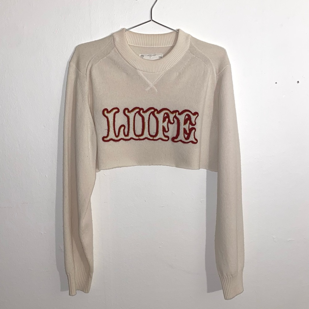 cropped sacai wool sweater